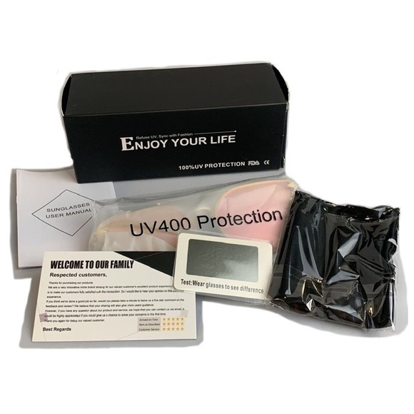 Cat Eye Pink Sunglasses Polarized Mirrored Flat-Lens Eyewear UV 400 Protection - Picture 6 of 12